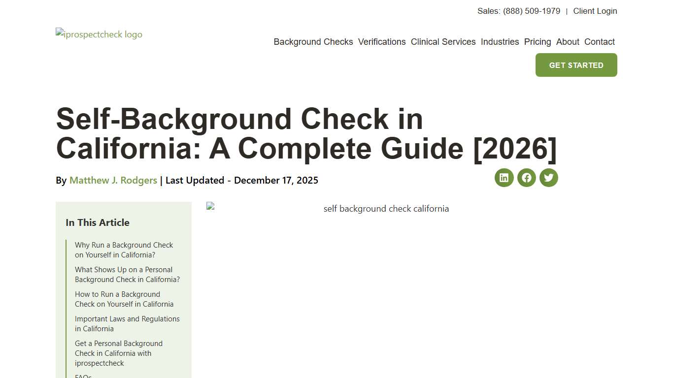 Self-Background Check in California: A Complete Guide [2026] - iprospectcheck